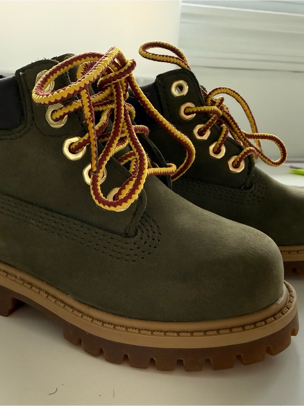 Olive green toddler timberlands - size 5 (brand new)